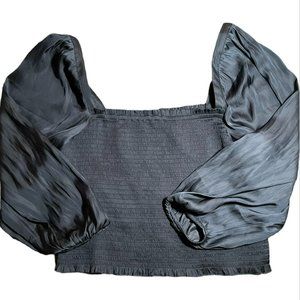 J. Crew Smocked Square-Neck Blouse